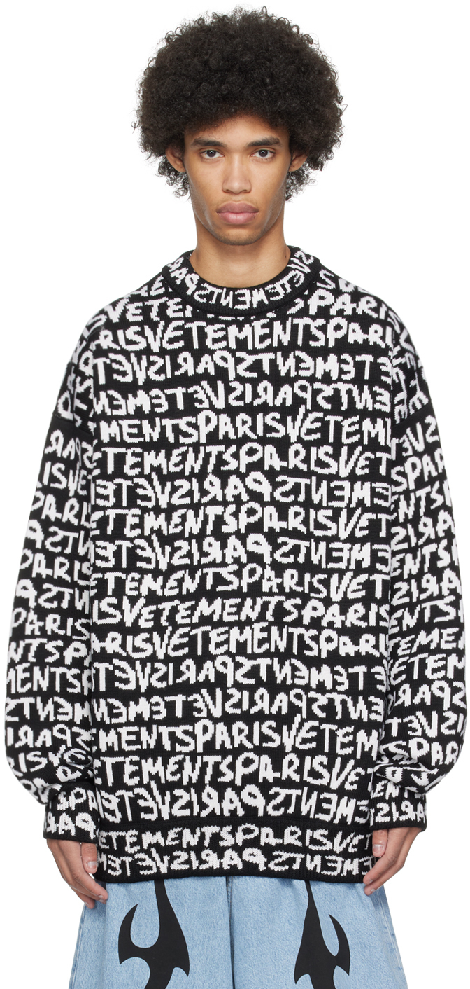Black & White Graffiti Monogram Sweater