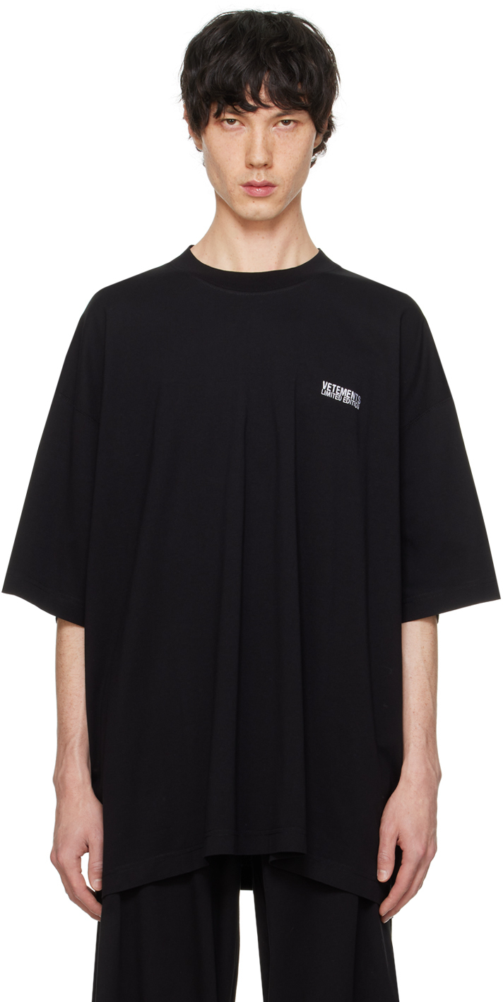 Vetements Black Embroidered T-shirt