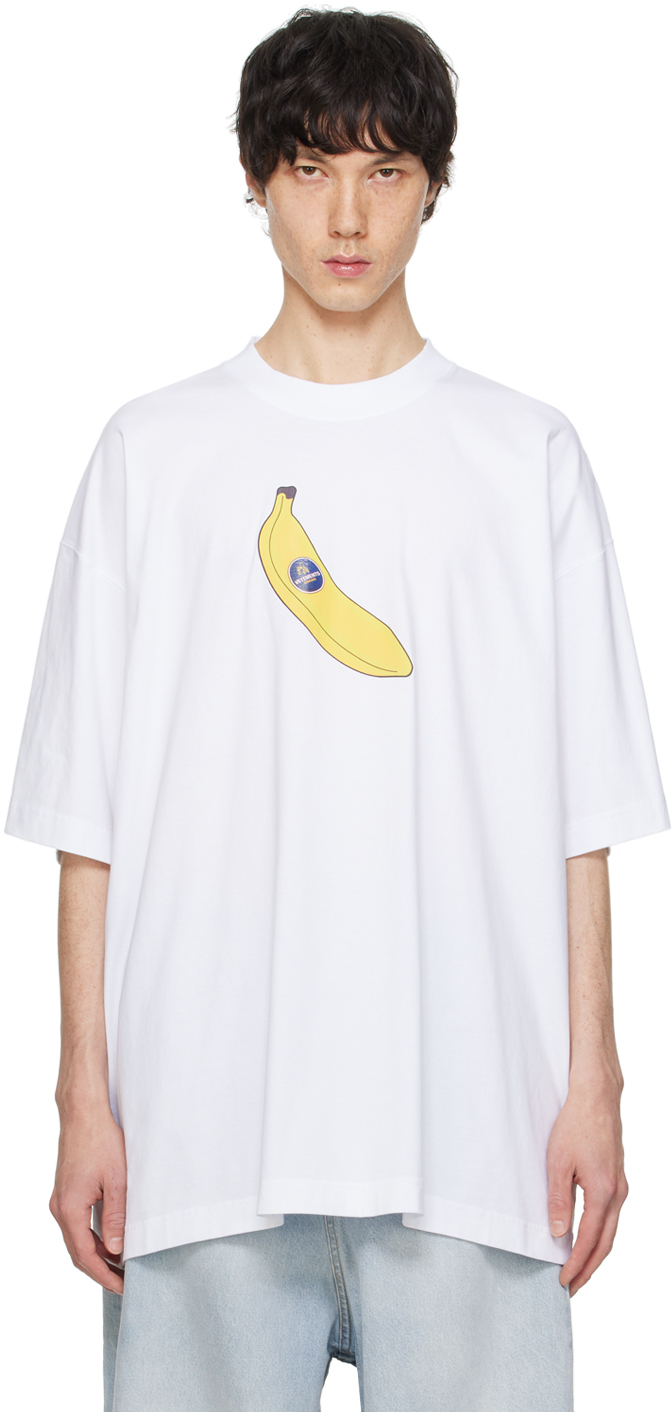 Shop Vetements White Banana T-shirt