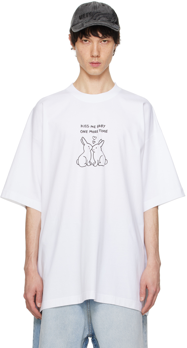 Vetements White Kissing Bunnies T-shirt