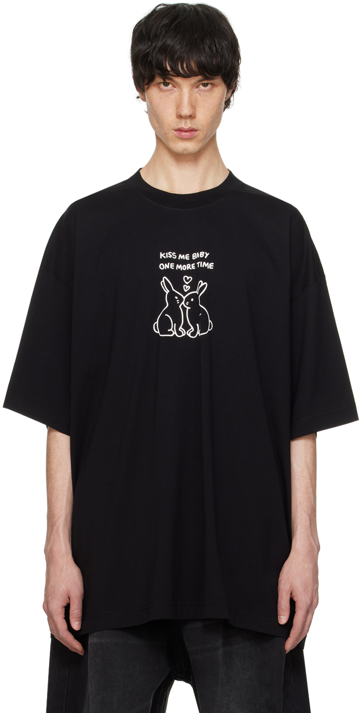 Shop Vetements Black Kissing Bunnies T-shirt