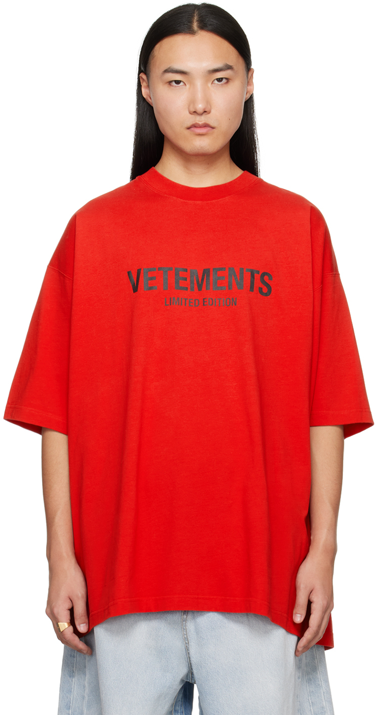 Shop Vetements Red 'limited Edition' T-shirt
