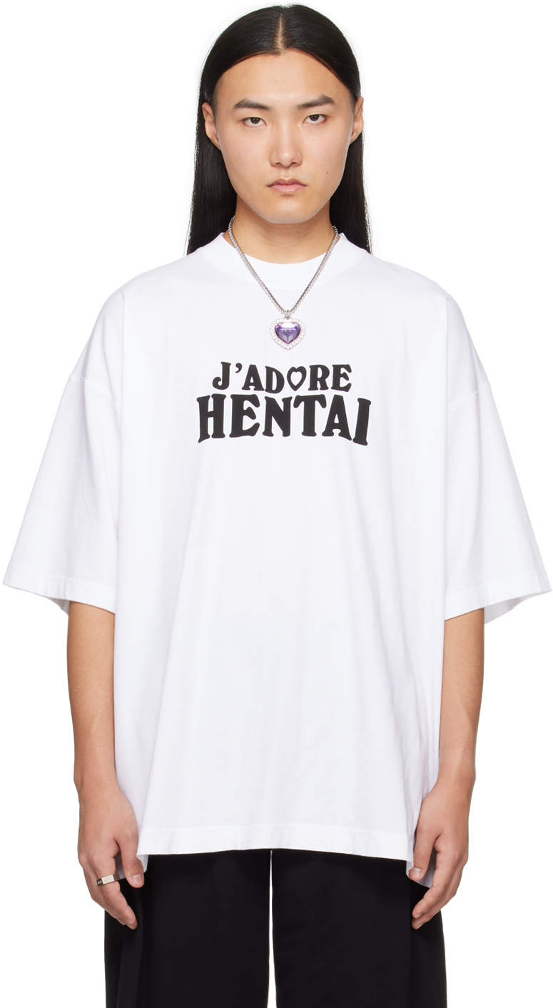 VETEMENTS White 'J'adore Hentai' T-Shirt