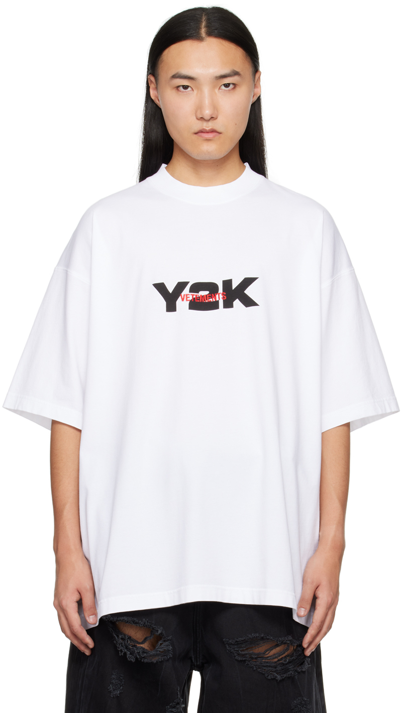 Shop Vetements White 'y2k' T-shirt