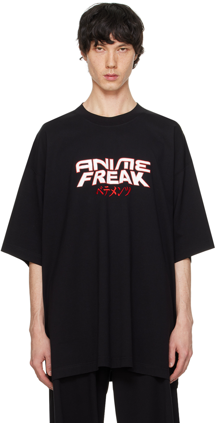 Shop Vetements Black 'anime Freak' T-shirt