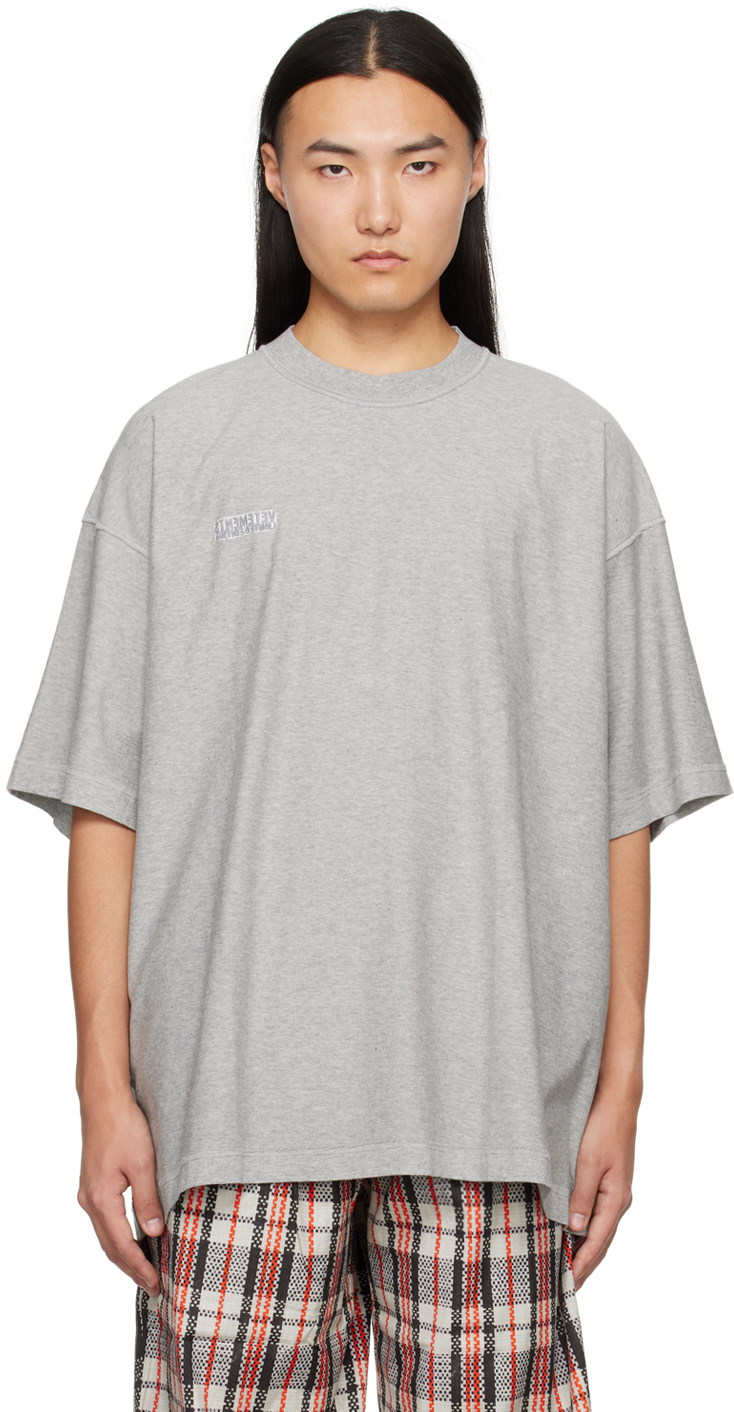 Shop Vetements Gray Inside Out T-shirt In Grey Melange