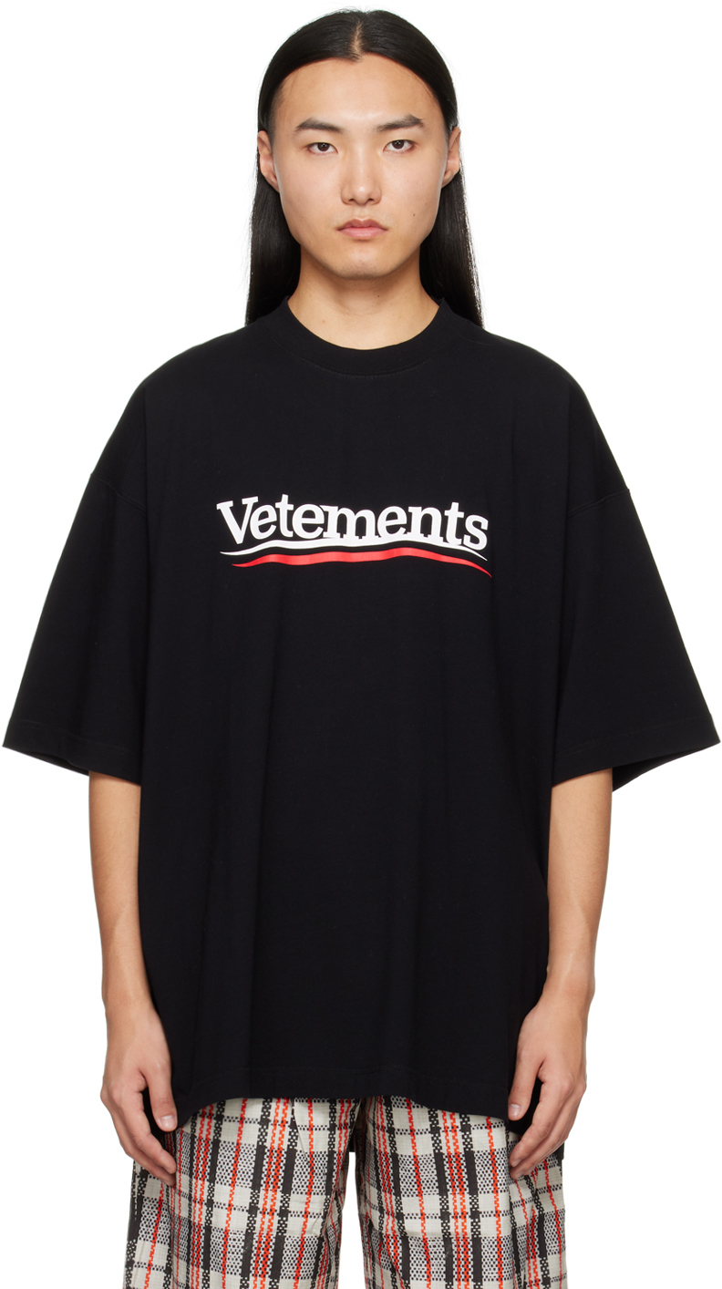VETEMENTS: T-shirt men - Black  VETEMENTS t-shirt UE54TR170B1200