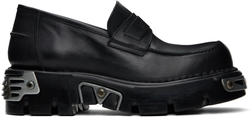 Shop Vetements Black New Rock Edition Loafers