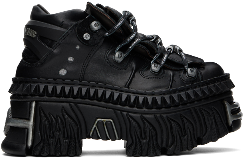 Shop Vetements Black New Rock Edition Platform Sneakers