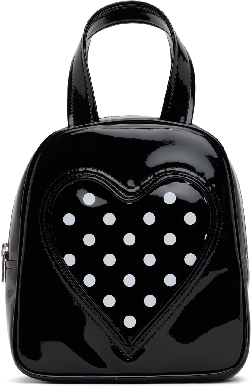 Shop Comme Des Garcons Girl Black Synthetic Patent Leather Bag In 1 Black