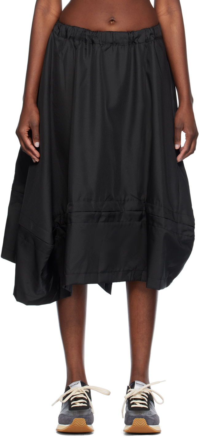 Shop Comme Des Garçons Comme Des Garçons Black Pleated Midi Skirt In 1 Black