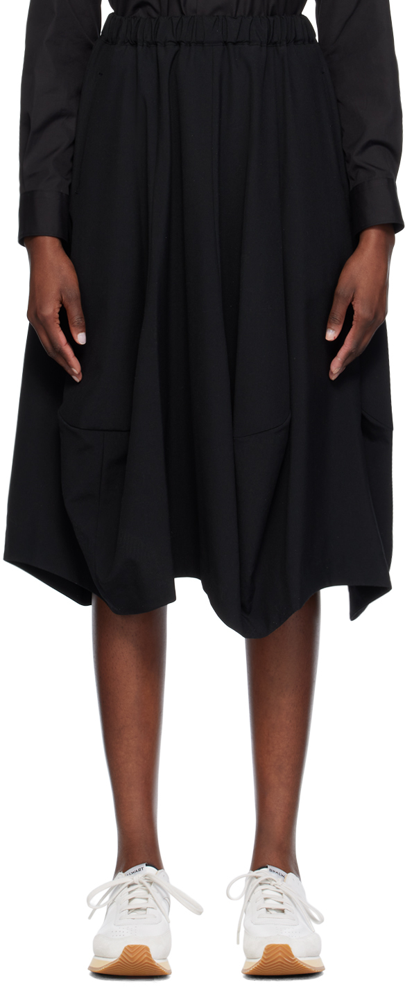Shop Comme Des Garçons Comme Des Garçons Black Paneled Midi Skirt In 1 Black