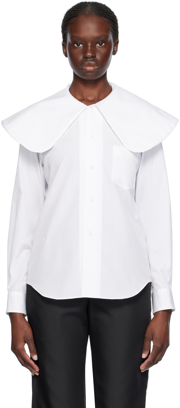 Shop Comme Des Garçons Comme Des Garçons White Peter Pan Collar Shirt In 2 White