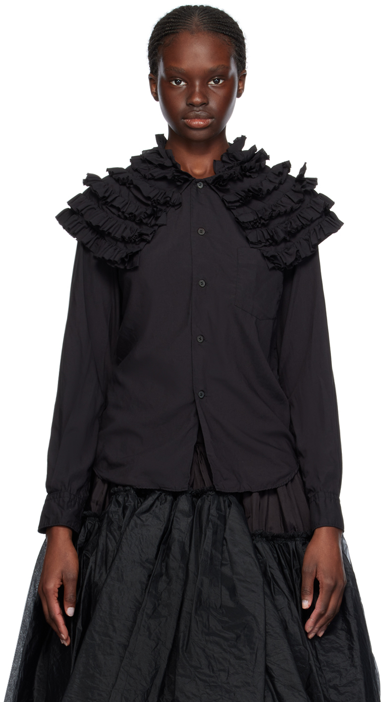 Shop Comme Des Garçons Comme Des Garçons Black Ruffled Shirt In 1 Black