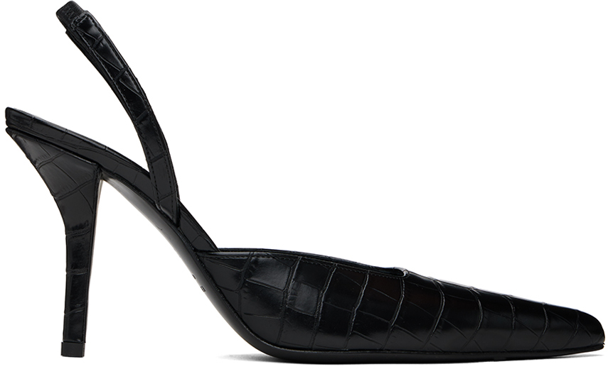 GIABORGHINI Black Octavie Croc Heels