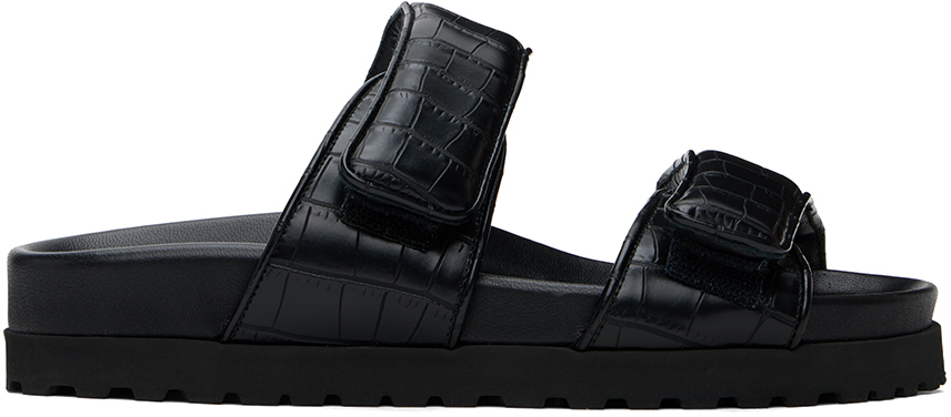 Gia Borghini Perni 11 Flat Sandals In 5000 Black