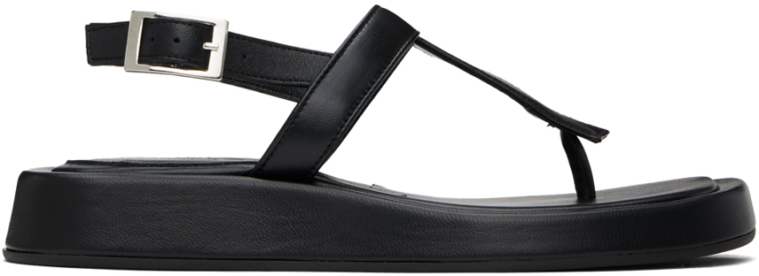 Gia Borghini Black Lizette Sandals In 5000 Black