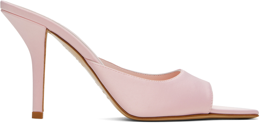 Gia Borghini Pink Perni 04 Satin Heeled Sandals In 2550 Rose