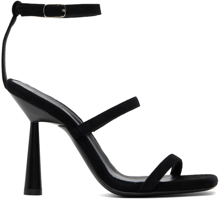Shop Gia Borghini Black Adaline Heeled Sandals In 5000 Black