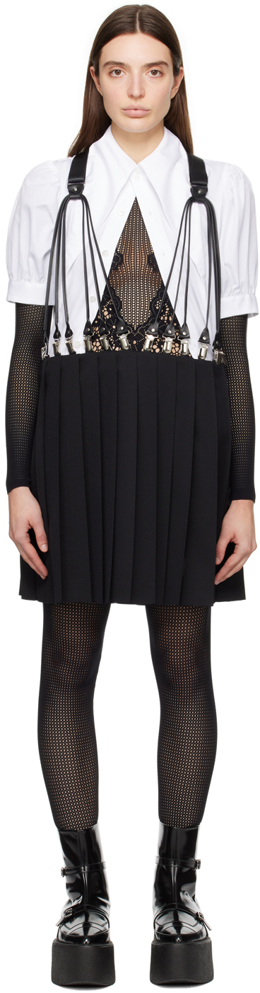 Black Suspender Midi Skirt