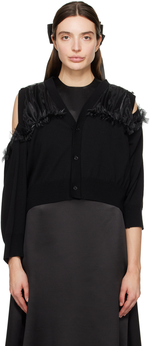 Noir Kei Ninomiya Black Ruffled Cardigan