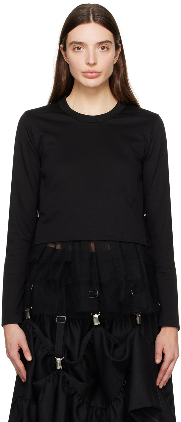 Shop Noir Kei Ninomiya Black Layered Long Sleeve T-shirt In 1 Black