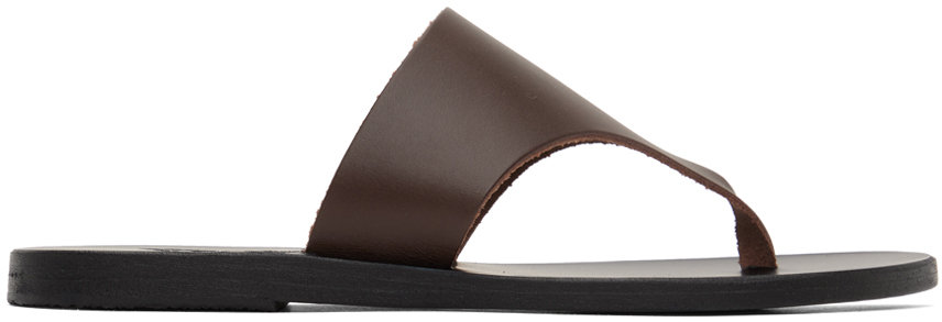 Ancient Greek Sandals Mera Leather Sandals In Dark Brown