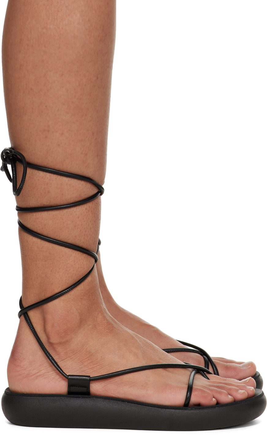 Ancient Greek Sandals Black Diakopes Comfort Sandals