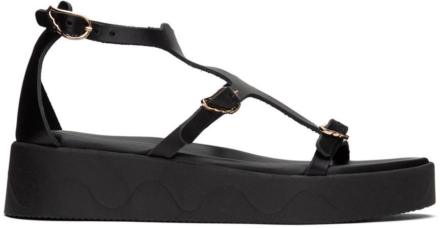 Ancient Greek Sandals Black Arbele Sandals