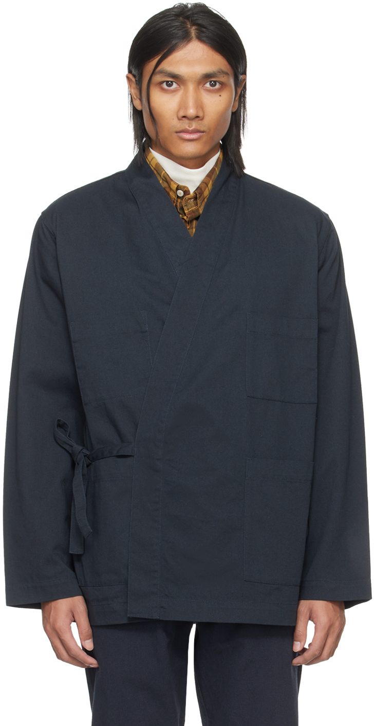 Universal Works Kyoto Padded Cotton-canvas Jacket In Navy