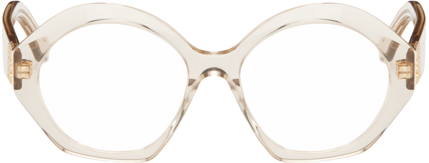 Loewe Beige Round Glasses In 57 Shiny Beige