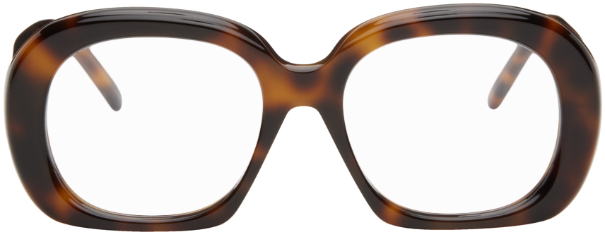 Loewe Brown Curvy Glasses In 52 Dark Havana