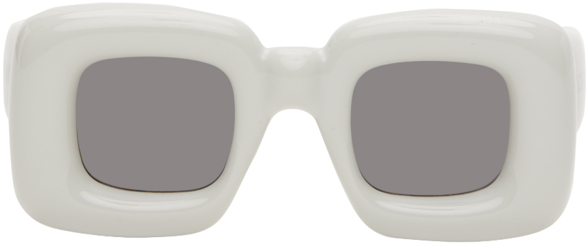 Gray Inflated Rectangular Sunglasses