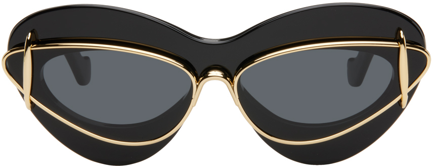 Loewe Black Cat Eye Double Frame Sunglasses Ssense