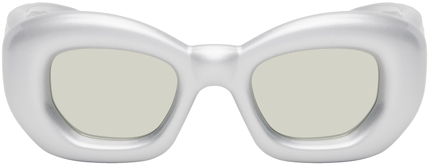 Loewe Silver Inflated Butterfly Sunglasses In 20c Grey/other/sm