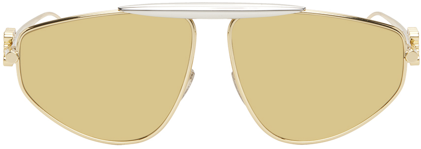 Shop Loewe Gold Spoiler New Aviator Sunglasses In 30g Shiny Endura