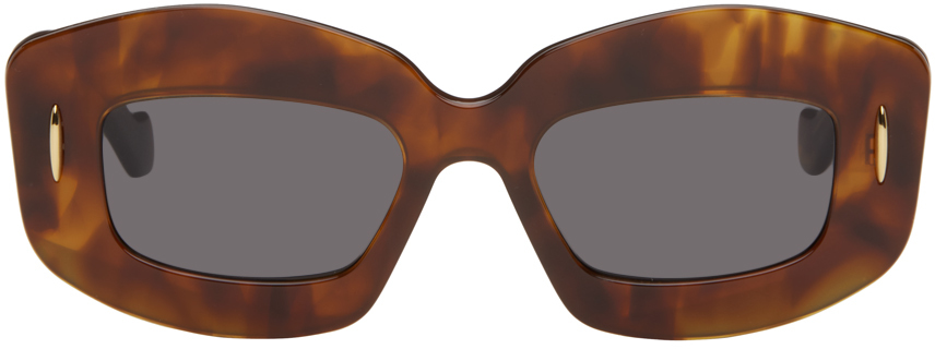 Loewe Tortoiseshell Screen Sunglasses In 53a Blonde Havana