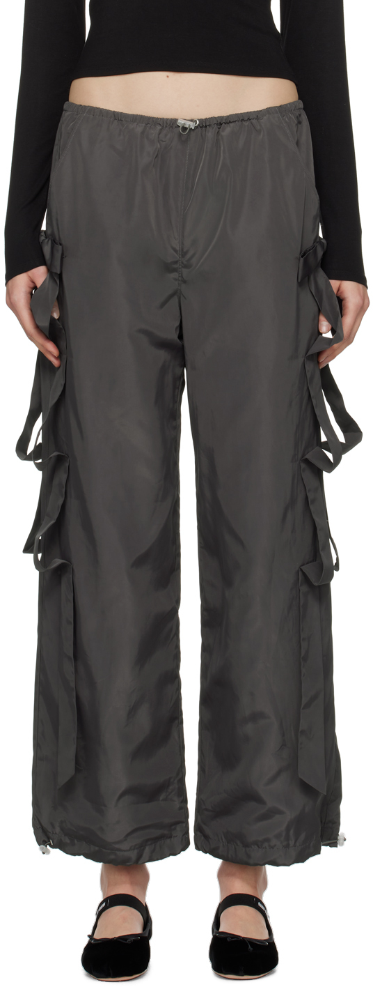 Sandy Liang Gray Camille Trousers In 010 Charcoal