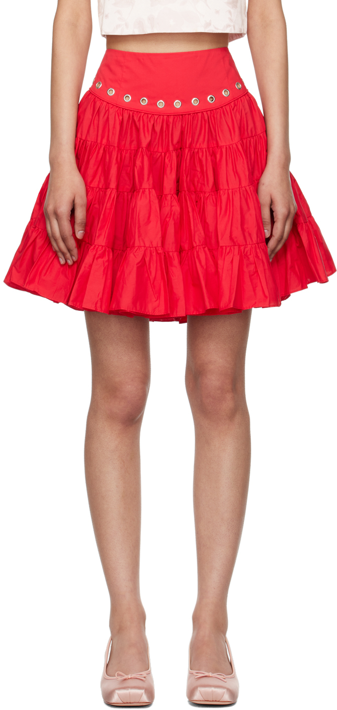 Shop Sandy Liang Red Chumi Miniskirt In 616 Red