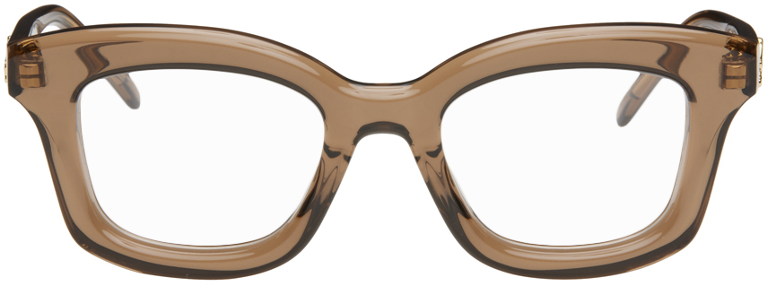 Loewe Brown Square Glasses In Shiny Light Brown