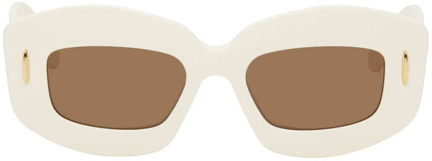 Loewe Off-white Screen Sunglasses In Ivory/brown