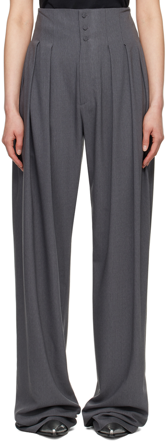 Aaron Esh Gray Pleated Trousers In Grey