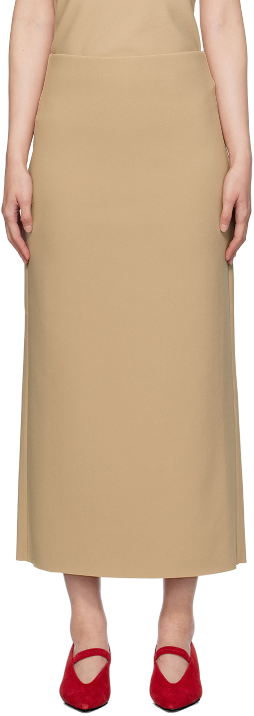 Birrot Ssense Exclusive Taupe H Maxi Skirt In Peanut