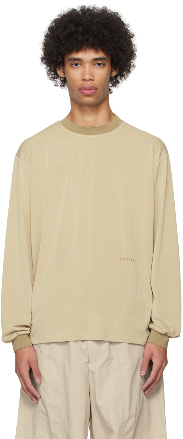 【関税込み】Birrot ベージュ Lay1 Boxy 長袖Tシャツ Beige Lay1 Boxy Long Sleeve T-Shirt by Birrot on Sale