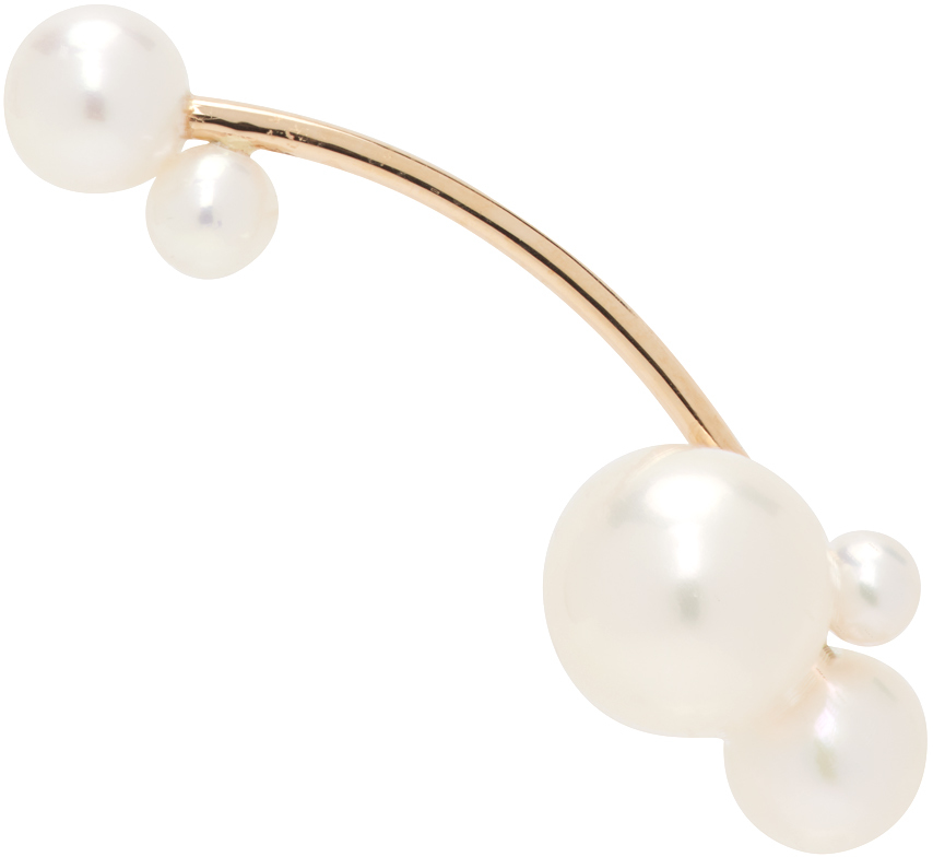 Sophie Bille Brahe Small Yellow Gold And Pearl Stellari Single Left Earring