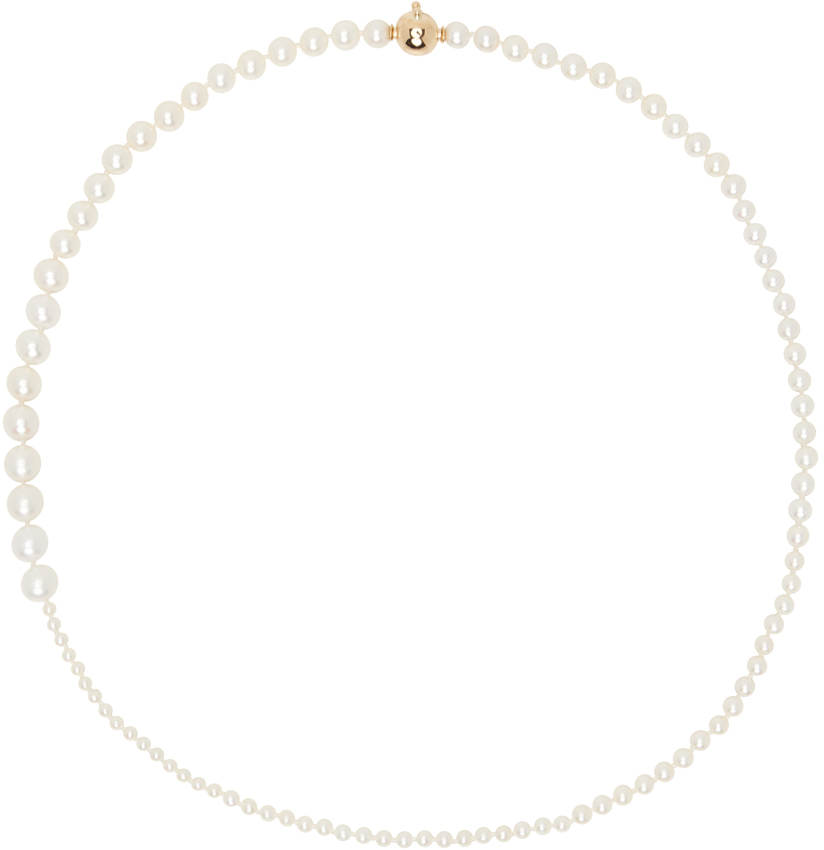 Sophie Bille Brahe White Petite Peggy Necklace In 14k Yg