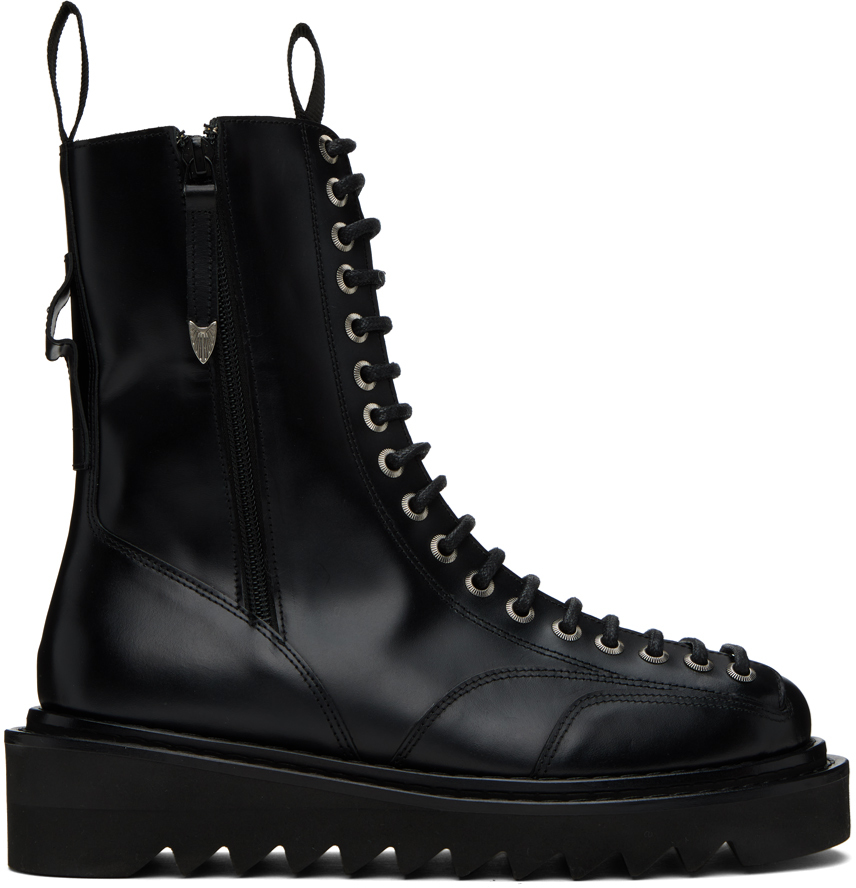 Toga Virilis stud-embellished leather boots - Black