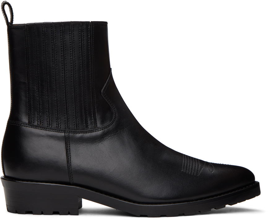 Toga Virilis Ssense Exclusive Western Chelsea Boots In Black