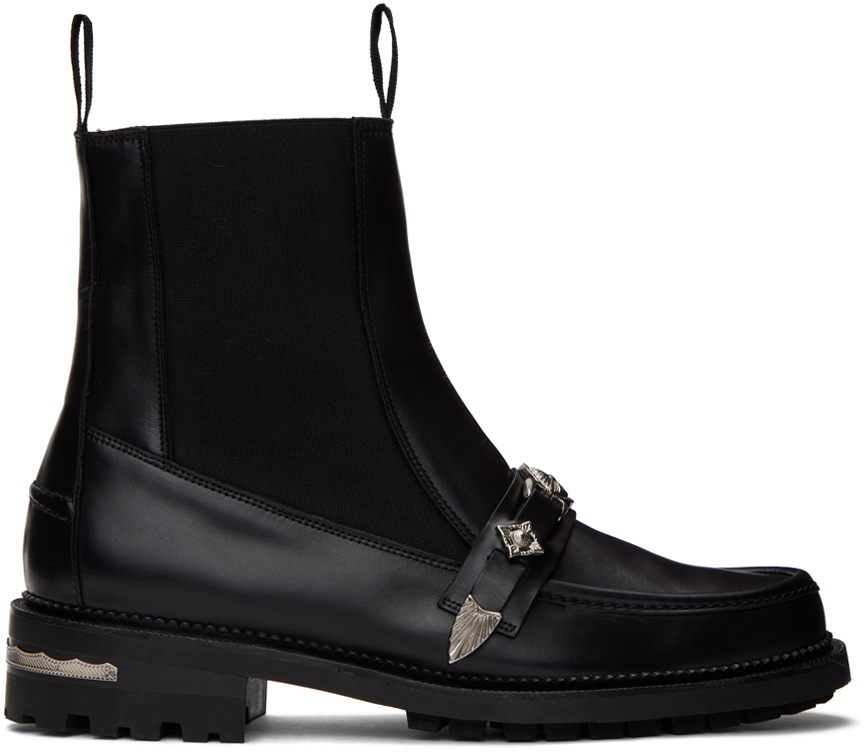 Black Graphic Hardware Chelsea Boots