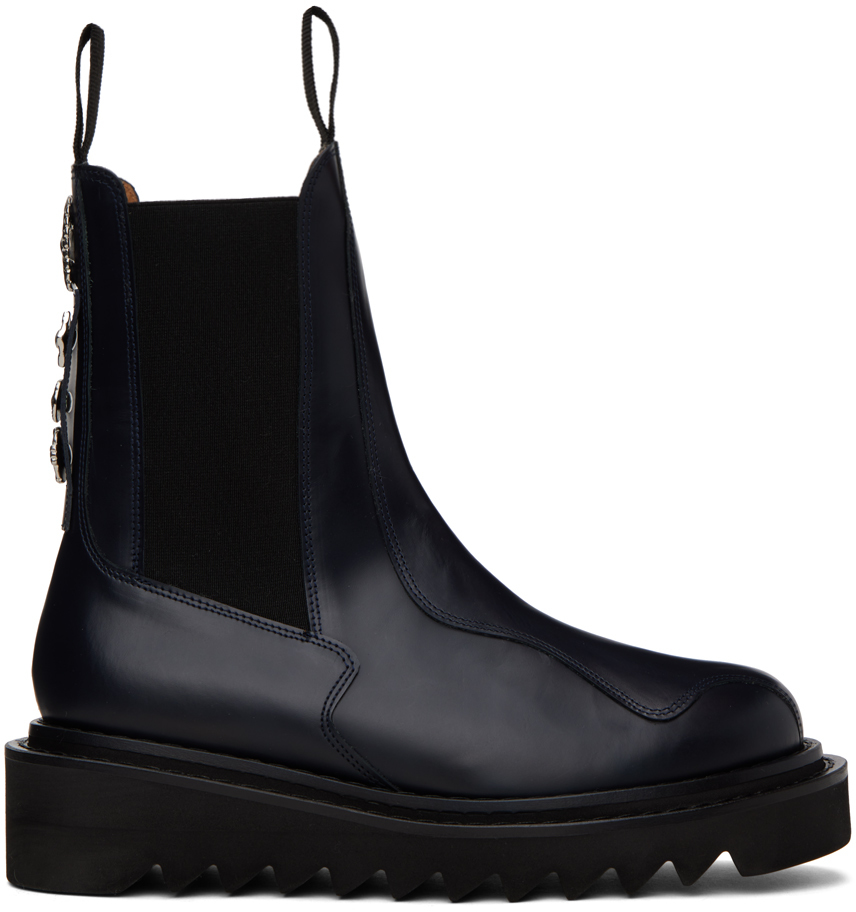 Navy Graphic Hardware Chelsea Boots
